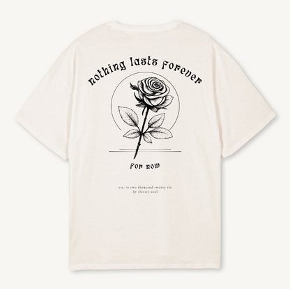 Nothing Lasts Forever Oversized Tee Vintage White